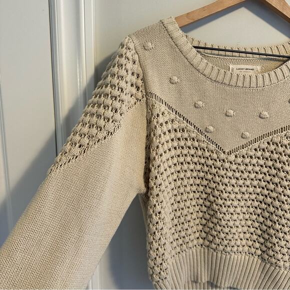 Lucky Brand Cream Bauble Sweater Medium - Picture 12 of 15